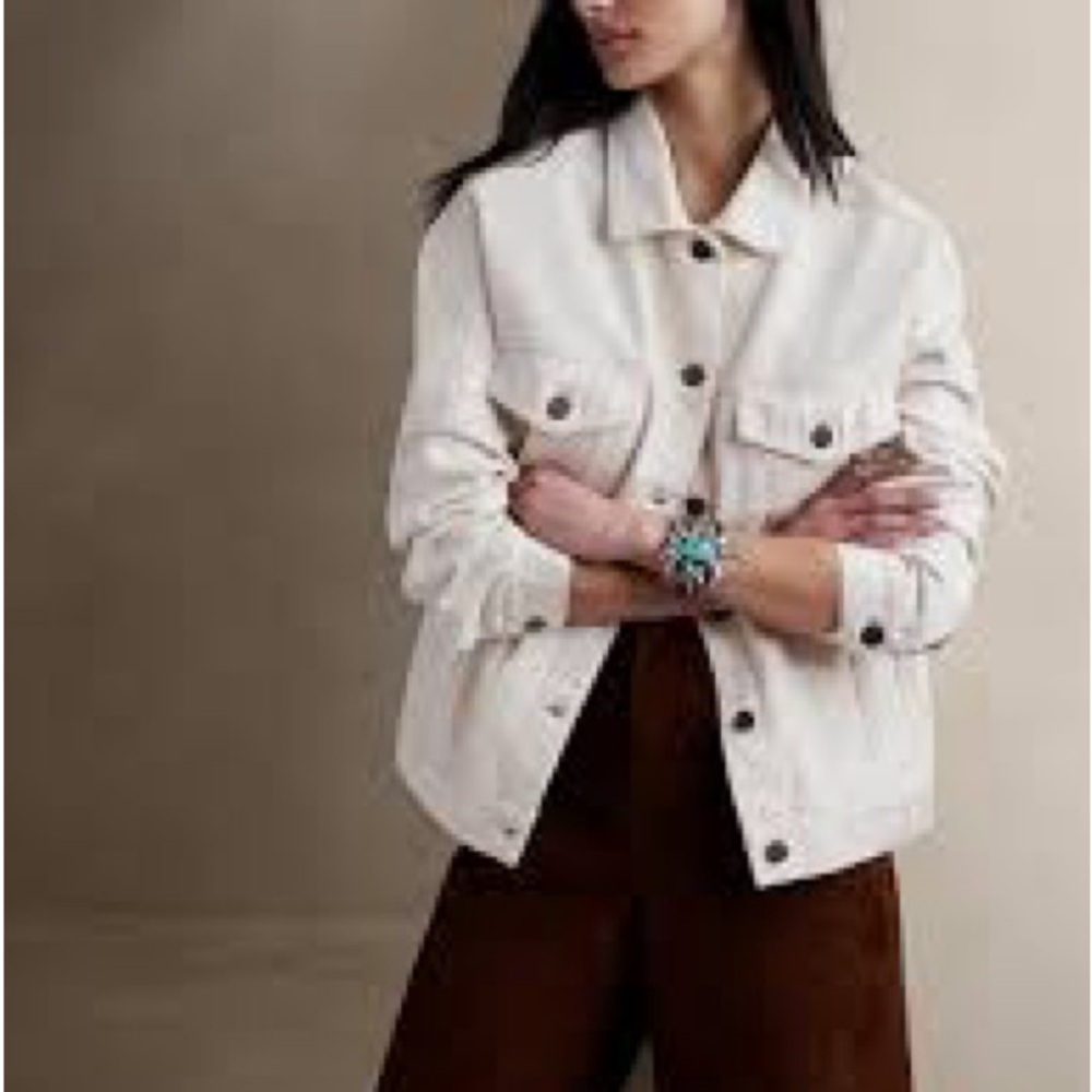 Banana Republic Oversized denim jacket in Ecru